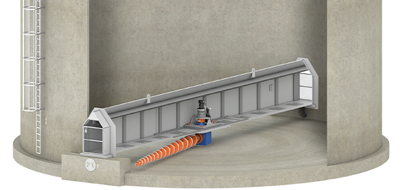 slideshow of Laidig reclaim systems silo unloading, unloader, silo reclaimers, bulk storage systems, bulk storage and handling, reclaimer